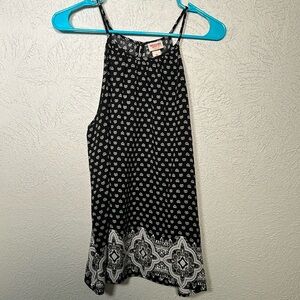 Mossimo Supply Co. Black and White Patterned Tank Top